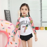 Bộ bơi dài Trắng hình dứa, chân váy
