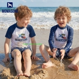 Bộ bơi dài tay chống nắng UPF 50++ kháng Clo trắng cá mập Momasong (Korea)