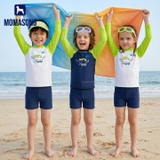 Bộ bơi dài tay chống nắng UPF 50++ kháng Clo xanh khủng long dáng rời Momasong (Korea)