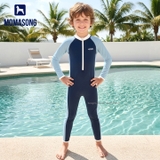Bộ bơi dài tay chân liền chống nắng UPF 50++ kháng Clo than xanh nhạt Momasong (Korea)
