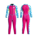 Bộ bơi Giữ Nhiệt bé gái dài tay dáng liền thân màu hồng chất vải 2.5mm Dive& Sail