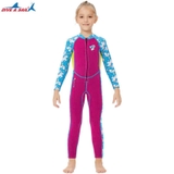 Bộ bơi Giữ Nhiệt bé gái dài tay dáng liền thân màu hồng chất vải 2.5mm Dive& Sail