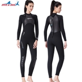 Bộ bơi Giữ Nhiệt nữ cao cấp vải dày 1.5mm dáng liền màu đen Dive Sail WS-19491
