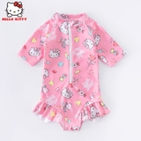 Bộ bơi bé gái cộc liền hồng Kitty, vải cao cấp chống nắng
