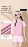 Đồ Bơi Trẻ Em Bé Gái cộc tay màu tím than dáng rời - Set Bơi Kín Đáo 8-15 Tuổi