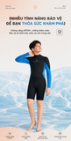 Bộ bơi giữ nhiệt trẻ em vải dày 2.5mm dài tay dáng liền màu xanh đen Dive & Sail