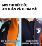 Bộ bơi giữ nhiệt trẻ em dài tay liền thân màu đen cam vải dày 2.5mm Dive& Sail