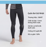 Quần bơi Giữ Nhiệt Wetsuit nam dáng dài màu đen chất vải dày 1.5mm SBART 1432