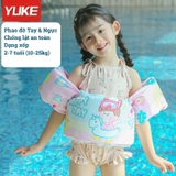 Phao bơi chống lật đỡ tay ngực trẻ em, an toàn giúp học bơi quen nước nhiều màu Yuke
