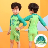 Bộ bơi xanh khủng long, kèm mũ che gáy