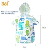 ÁO CHOÀNG TẮM - KHĂN BƠI NHANH KHÔ CÓ MŨ 361° CHO BÉ