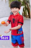 Bộ bơi cộc rời nhện đỏ, quần xanh