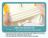 Bộ bơi chống nắng UPF 50+, dài tay dáng rời, quần dài 2 lớp màu trắng vàng YUKE