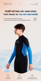 Bộ bơi giữ nhiệt trẻ em vải dày 2.5mm dài tay dáng liền màu xanh đen Dive & Sail