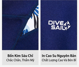 Bộ bơi Giữ Nhiệt Nữ dáng liền hàng cao cấp màu xanh chất vải dày 2.0mm Dive Sail D237229F