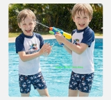 Bộ bơi trẻ em chống nắng UPF 50++ kháng Clo, cộc tay, trắng cá mập, Momasong (Korea)