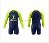 Bộ bơi dài tay liền chống nắng UPF 50++ kháng Clo khung long xanh Momasong (Korea)