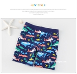 Bộ bơi bé trai cộc tay rời, trắng cá Surfing, quần cộc xanh than (3-16 tuổi)