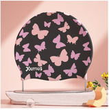 Mũ bơi Silicone người lớn, màu đen hình bướm hồng YouYou