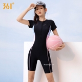 Bộ bơi nữ đen cộc liền, sumer, vải cao cấp chống nắng, hãng 361