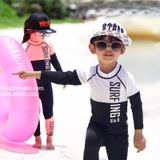 Bộ bơi dài SURFING đen trắng, quần dài rời