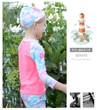 Bộ bơi dài Hồng rằn ri, quần cộc, Vivo Biniya (2-14 tuổi)