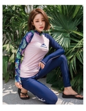 Áo bơi nữ dài tay Hồng, tay than Sbart-9025