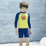 Bộ bơi dài vàng, tay than, quần cộc Dive & Sail