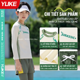 Bộ bơi dài tay chống nắng kháng Clo màu xanh vàng quần rời dài 2 lớp Jurasic YUKE