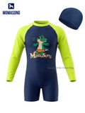 Bộ bơi dài tay liền chống nắng UPF 50++ kháng Clo khung long xanh Momasong (Korea)