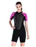 Bộ bơi Wetsuit nữ cộc liền, đen hồng, 2mm Sbart 1100