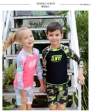 Bộ bơi dài Hồng rằn ri, quần cộc, Vivo Biniya (2-14 tuổi)