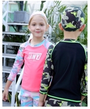 Bộ bơi dài Hồng rằn ri, quần cộc, Vivo Biniya (2-14 tuổi)