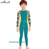 Bộ bơi bé trai liền dài, Xanh/ Vàng- Dive Sail M150186K