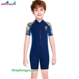 Bộ bơi bé trai cộc liền, màu THAN, Dive Sail M150386K