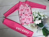 Bộ bơi bé gái hồng, hình cá, dài quần dài rời, Vivo Biniya