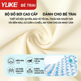 Bộ bơi chống nắng UPF 50+, dài tay dáng rời, quần dài 2 lớp màu trắng vàng YUKE
