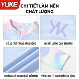 Bộ bơi bé gái hồng tím dài tay chống nắng UPF 50+, kháng Clo, quần 2 lớp Yuke