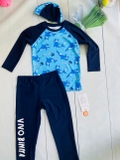 Bộ bơi bé trai dài xanh hình cá, quần dài rời, Vivo Biniya