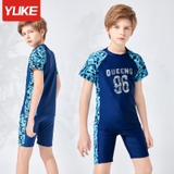 Bộ bơi cộc bé trai xanh than số 96 Yuke
