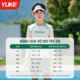 Bộ bơi dài tay chống nắng kháng Clo màu xanh vàng quần rời dài 2 lớp Jurasic YUKE