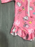Bộ bơi bé gái cộc liền hồng Kitty, vải cao cấp chống nắng