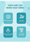 Bộ bơi chống nắng UPF 50+, dài tay dáng rời, quần dài 2 lớp màu trắng vàng YUKE