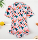Bộ bơi cộc hồng cam xanh lá Yuke