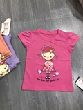Áo thun cộc tay bé gái hình bé gái Kidsmom