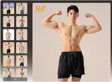 Quần bơi tắm biển nam dáng 2 lớp thời trang chính hãng 361 màu đen