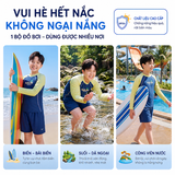 Bộ bơi bé trai dài tay chống nắng UPF 50+ Kháng Clo co giãn dáng quần 2 lớp 361