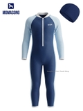 Bộ bơi dài tay chân liền chống nắng UPF 50++ kháng Clo than xanh nhạt Momasong (Korea)