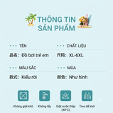 Bộ bơi bé trai chống nắng UPF 50+, kháng Clo, xanh cộc tay big size, Yuke
