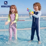 Bộ bơi dài tay chân liền chống nắng UPF 50++ kháng Clo than xanh nhạt Momasong (Korea)